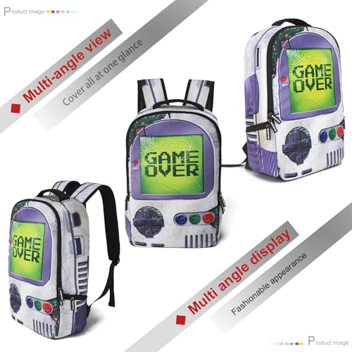 School Backpack Kid Teenager Middle Book Bag for Boys and Girls (Game Over)4