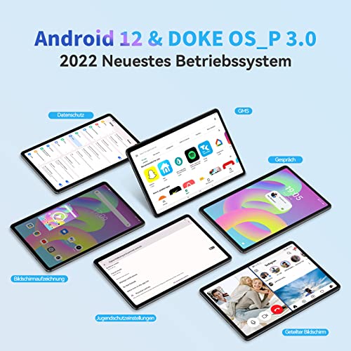 Blackview Tablet Android 12, Tab7 WiFi Tablet 10 Zoll, 5GB RAM 64GB ROM (1TB TF erweitern) 6580mAh Akku, 5MP+2MP Kamera, 1280x800 HD+ IPS Touchscreen, Bluetooth/eBook Modus/Typ-C, Tablet Grau – Bild 3