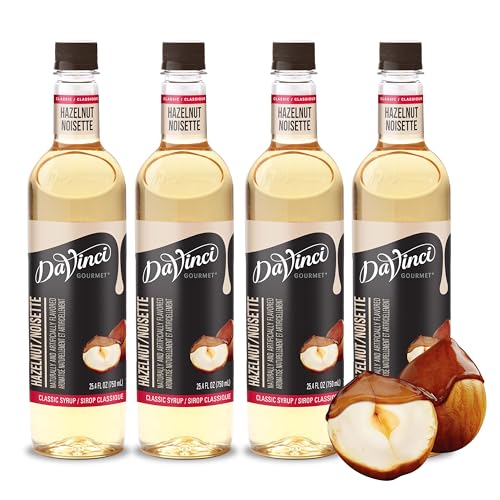 Image of DaVinci Gourmet Classic Original Hazelnut Syrup, 25.4 Fluid Ounces (Pack of 4)