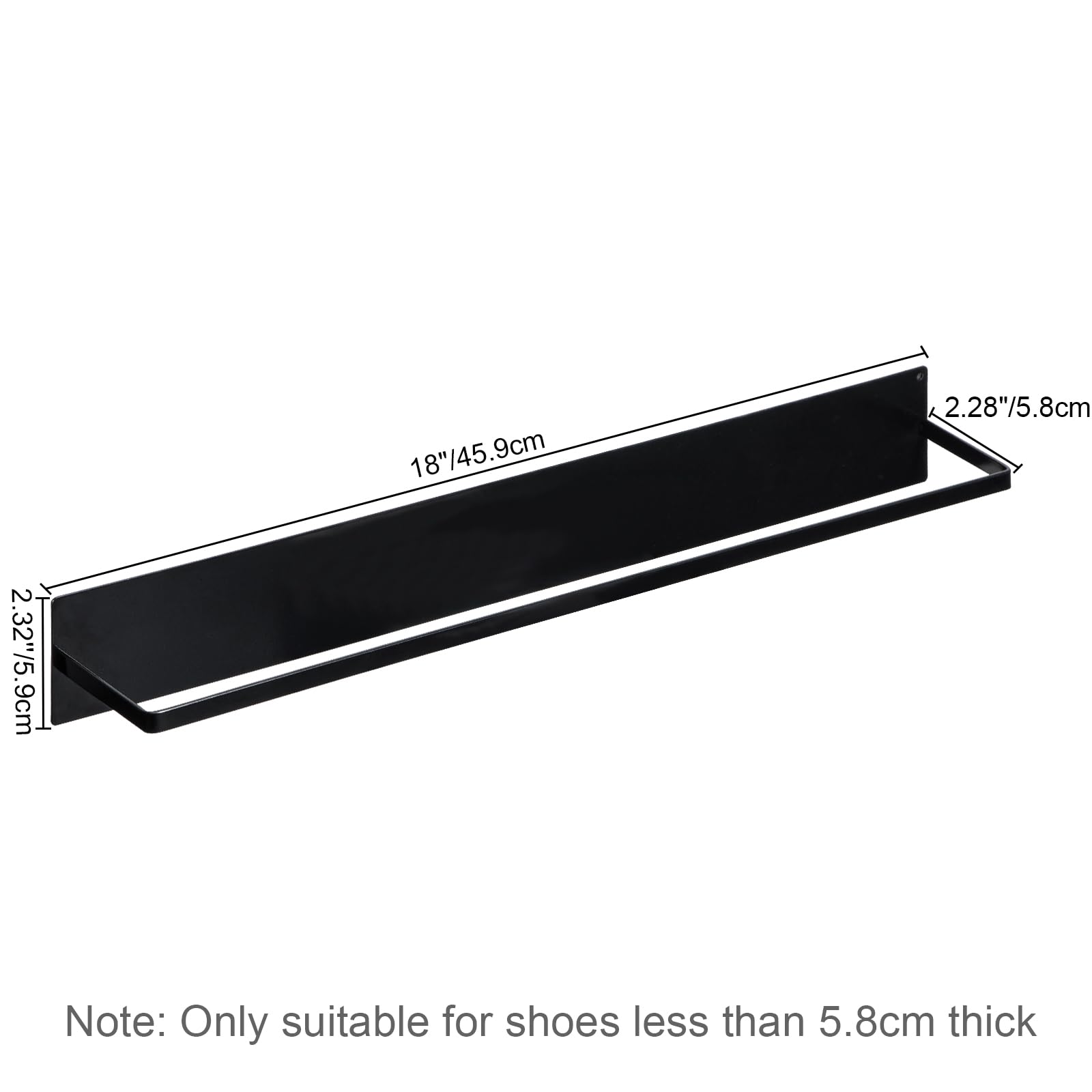 Scarpiera Magnetica Da Parete Ganydet – 2 Livelli, Senza Fori, Per Scarpe Sottili, Asciugamani, Per Camper E Porte In Ferro (50 X 11,2 Cm)