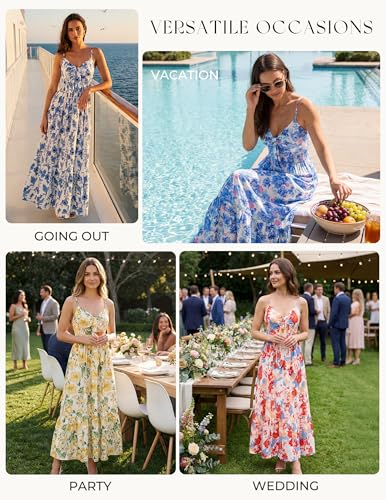 Image of GRACE KARIN Womens Summer Floral Maxi Dresses 2026 Long Flowy Boho Dress Beach Vacation Sundresses Casual Clothes with Pocket