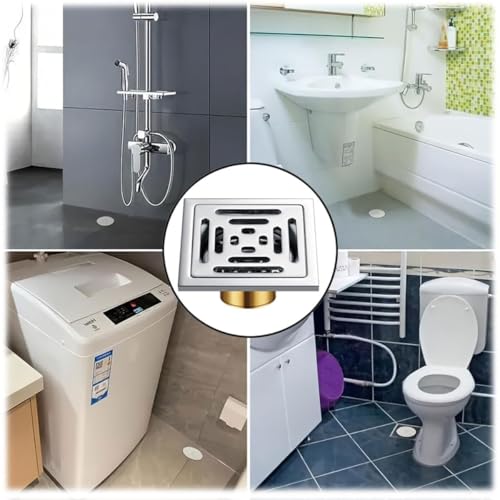 100 * 100MM,Bodenablauf,BodenablaufEdelstahl Quadratisch,Waschbecken Sieb aus Edelstahl,Geruchsneutral EdelstahlAbfluss,Abnehmbarer Edelstahl Bodenablauf,Für Badezimmer, Toilette, Badewanne,Balkon