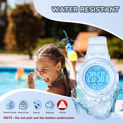 Kids Watches Digital Sport Watches for Girls Boys Outdoor Waterproof Watches with Alarm Stopwatch Child Wrist Watch Ages 7-15-Black Purple3