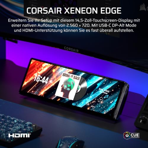 CORSAIR XENEON EDGE 14,5-Zoll-2K-LCD-Touchscreen HDMI und USB-C – Rauchgrau – Ansicht 2