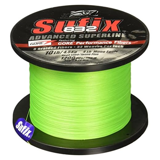 Sufix 832 Braid Line-1200 Yards (Neon Lime, 65-Pound)