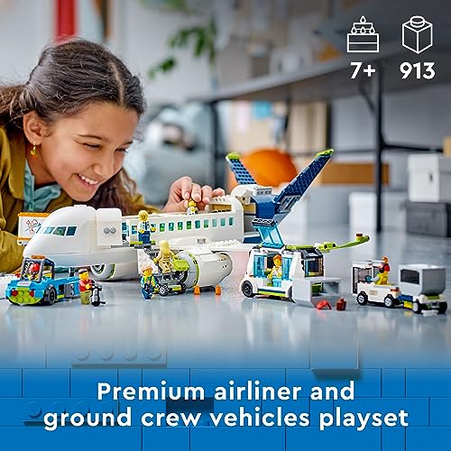 LEGO City Passenger Airplane 60367 Building Toy Set; Gift Idea for Kids and Plane Fans Aged 7+