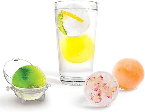 Miniatura 5 de Juego de 4 moldes redondos para cubitos de hielo, sellado hermético, a prueba de fugas, de silicona, para hacer bolas de hielo redondas de bourbon