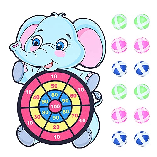 Image of Safety Dart Board Indoor and Outdoor Parent-Child Games Sticking Ball Cartoon Elephant Darts Target