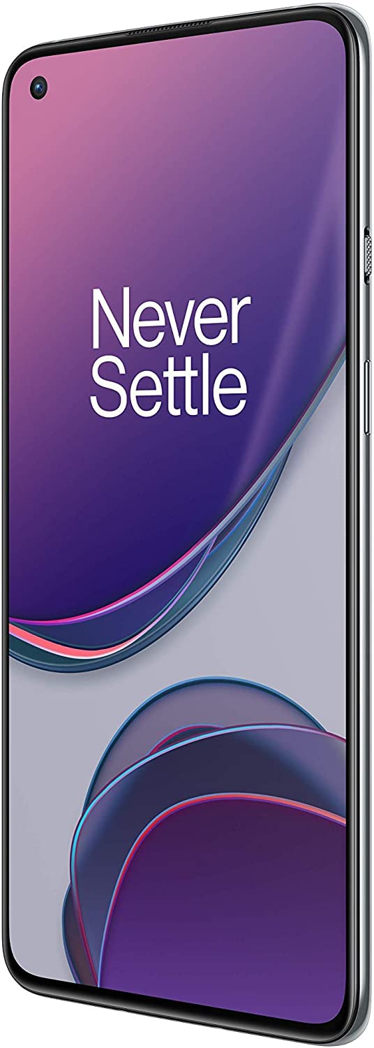 OnePlus 8T Smartphone 6.55" 120 Hz FHD+ Fluido, 8 GB RAM + 128 GB Archiviazione, Quad Camera, 65 W Warp Charge, Dual SIM, 5G, Argento (Lunar Silver) (Ricondizionato)