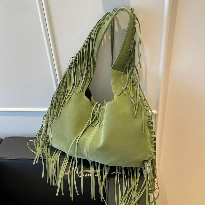 Vintage Fringe Hobo Bag with Tassel Underarm Purse Hippie Western Cowgirl Purse Tote Bag for Women3