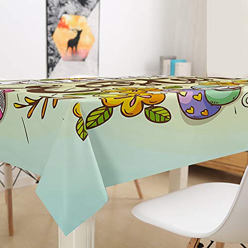 Nappe de Pâques 140x260cm Hiser rectangulaire et lavable pour table de cuisine
