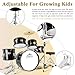 EASTROCK Drum Set, 5-Piece 16 Inches Junior Drum Sets, Drummer, Beginner Youth Drumset for 7-12 Years Old with Throne,Cymbal,Pedal,Drumsticks (Black)