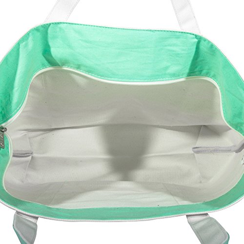 Bolso Tote DALIX Monogram Mint Green para Mujer miniatura 7