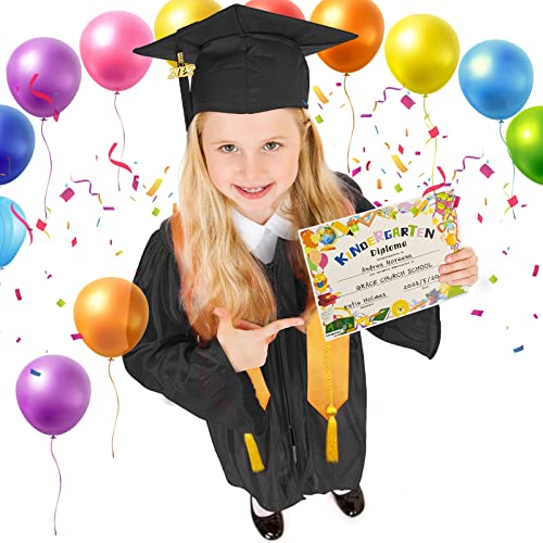 Liengoron Kindergarten Kids Cap And Gown2023Graduation Costume Kids Preschool Cap And Gown With Honor Cord Tassel Charm Stole #TOP3