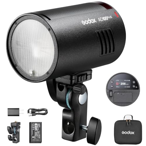 Image of Godox AD100 Pro II AD100ProII Pocket Flash, 100Ws Strobe Light One-Touch Sync with X3 /X3Pro, 2.4G TTL 1 /8000s HSS,490 Full Power Flashes,0.01~1.5s Recycle Time (AD100ProII)