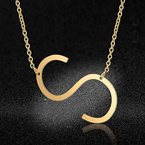 Image of Yellow Chimes Fashion Stainless Steel Gold Plated Initial Letter Pendant for Women and Girls