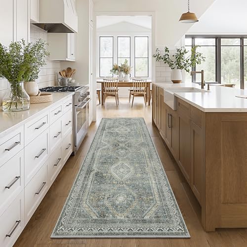 GENIMO 2x5 Non Slip Hallway Runner Rug, Machine Washable, Thin & Low Pile Lightweight for Kitchen, Laundry, Entryway, Bedroom & Living Room