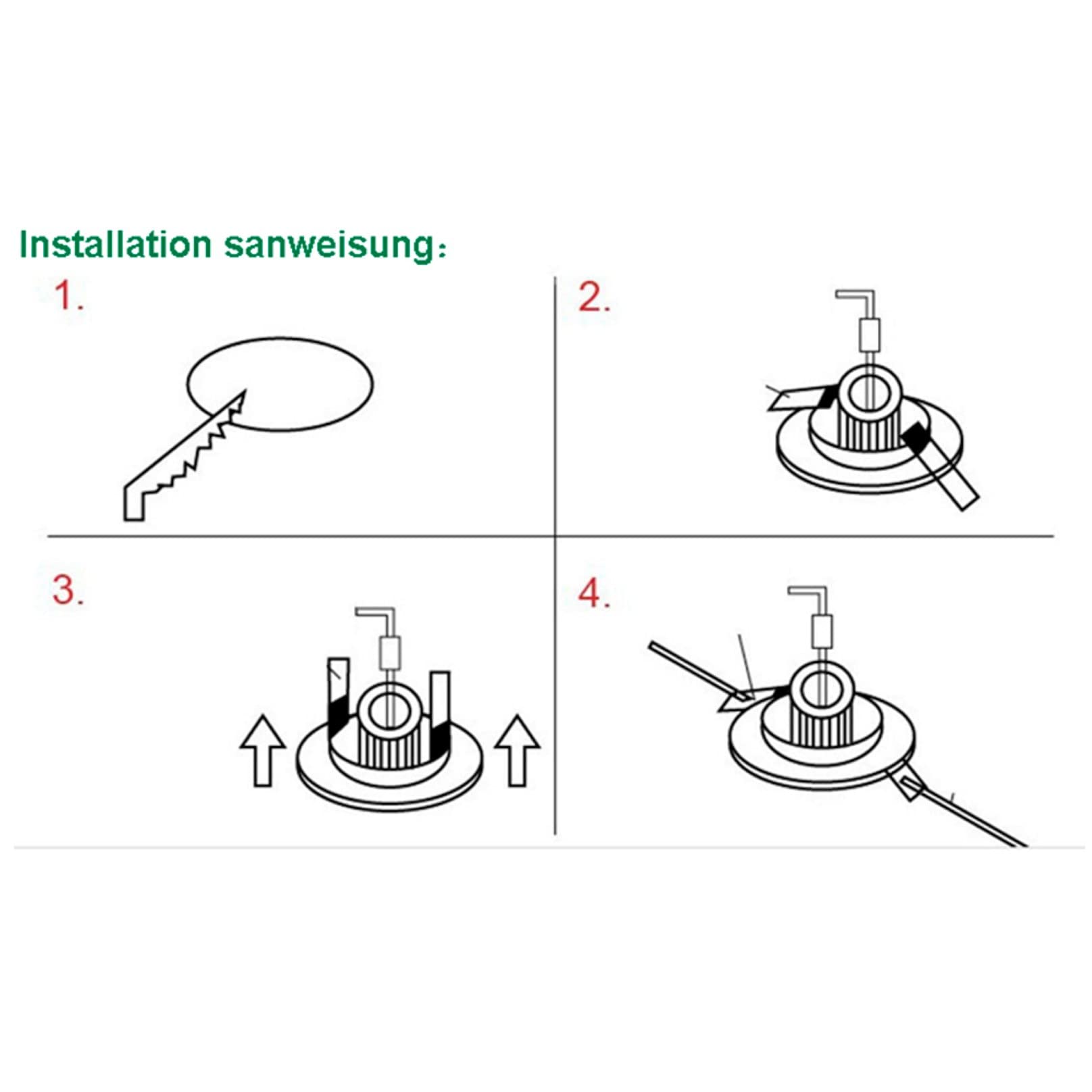Lot de 2 spots LED encastrables 15 W Twist & Lock, 17,8 cm, ultra fins, 975 lm, 4500 K, lumière du jour pour plafond, trou de 180 mm, blanc
