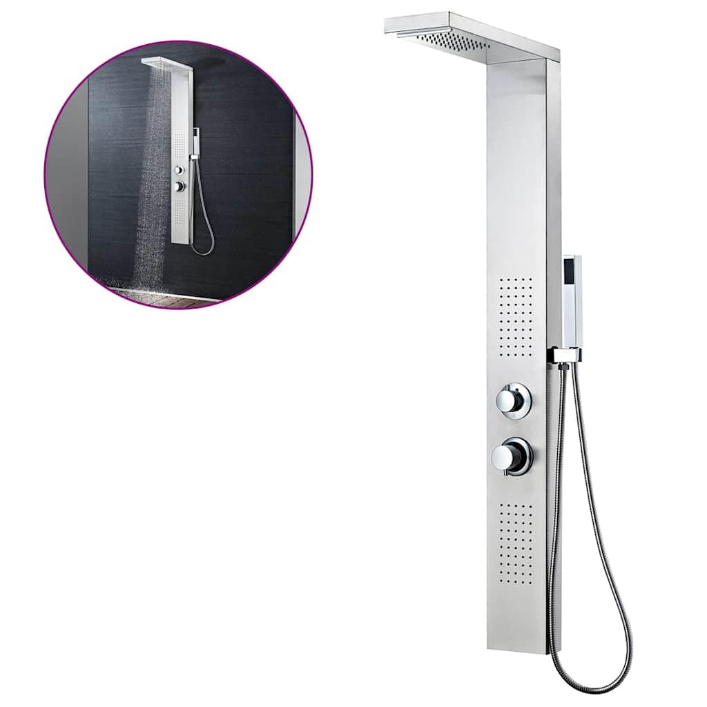 Sistema di pannello doccia in acciaio inox, rettangolare, 130 cm