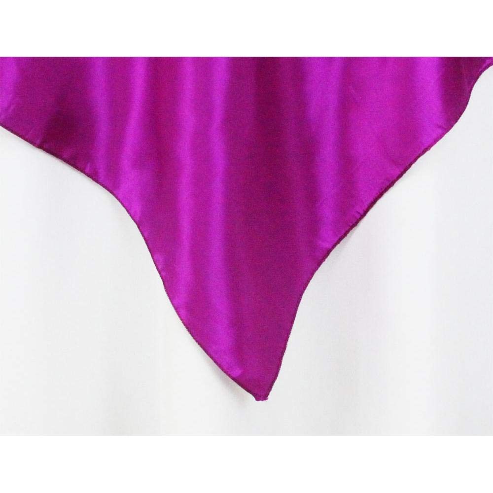 Elegant Square Satin Table Overlay Magenta Violet - 72" x 72" (Pack of 1) - Luxurious, Vibrant & Durable - Perfect for Weddings, Special Events