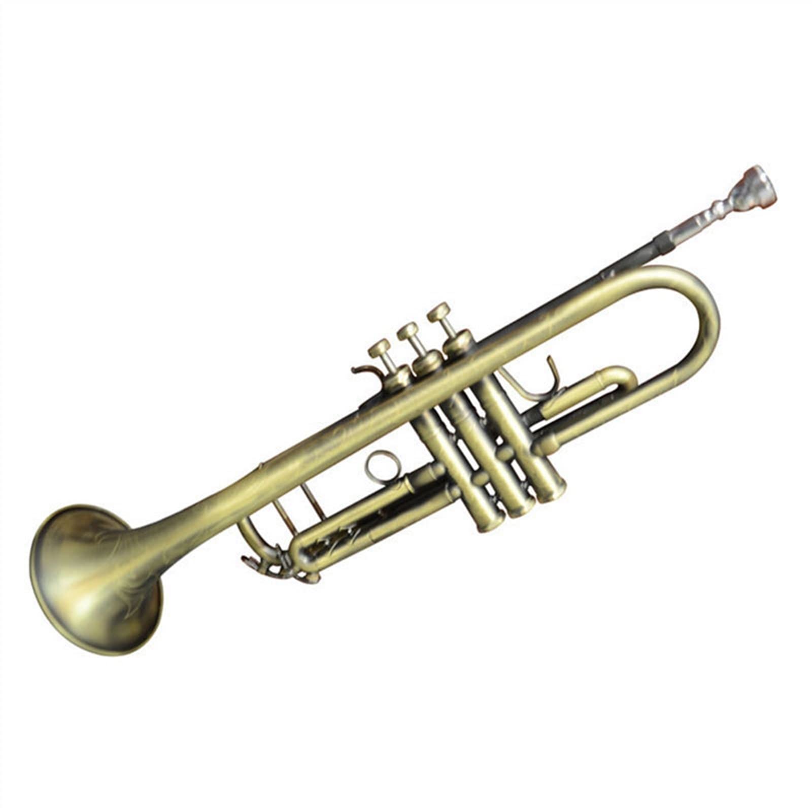 Instrumento De Trompeta BB Profesional, Cuerpo De Latón Vintage, Llave Dorada, Trompeta Estándar De Pistón De Estudiantes Trompeta