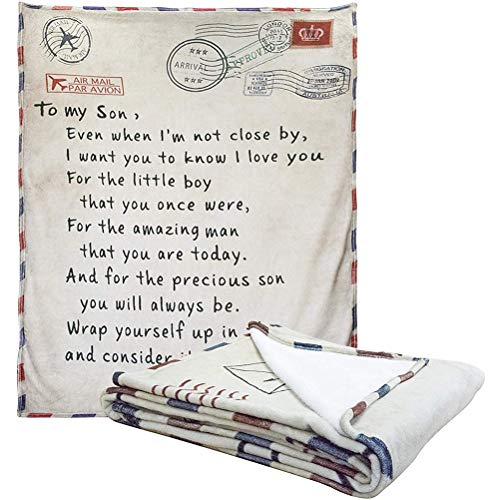 Tianbi Personalised Fleece Blanket,Letters Blanket From Mum To My Son And My Daughter