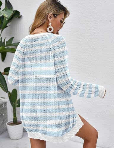 Image of Women Crochet Lightweight Cardigan Cover Up Open Front Long Sleeve Summer Cardigans