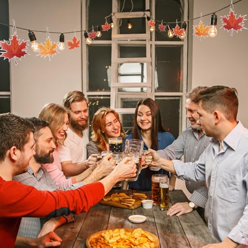 16 Stück Herbstdeko Fenster Hängend, Herbstblätter Hängedeko Herbstdeko Hängend, Ahornblätter Herbstdekoration Anhänger für Ahornblatt Thanksgiving Weihnachtsdeko Fensterdeko Dekoration
