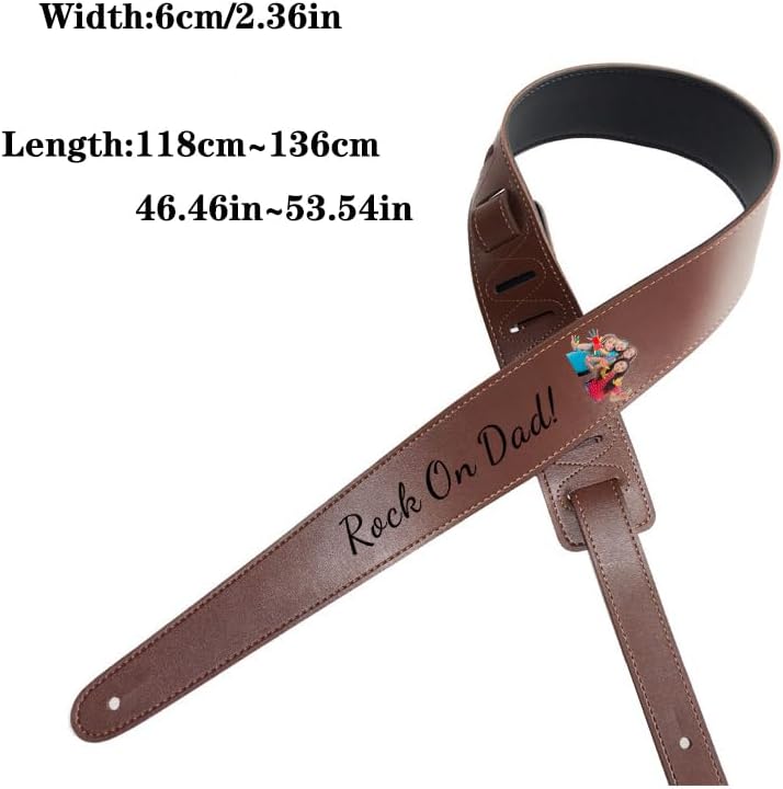 Customized Leather Guitar Strap,Personalized Text/Logo Engraved Guitar Straps,Adjustable Straps for Women,Men,Wives,Friends,Husbands