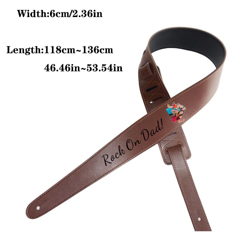 Gitarrengurt aus Leder, personalisierbar, mit Text und Logo, verstellbare Gurte für Damen, Herren, Ehefrau, Freunde, Ehemänner, Schwarz , routine