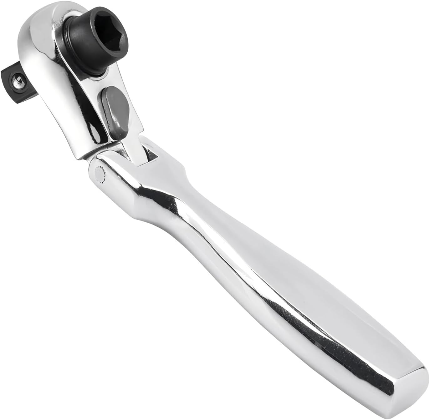 YAKAMOZ Flex Head Mini Ratchet Wrench, 2 in 1 72-Tooth Reversible Small Ratchet Right Angle Screwdriver 1/4" Drive Socket Ratcheting Wrench for Tight Spaces
