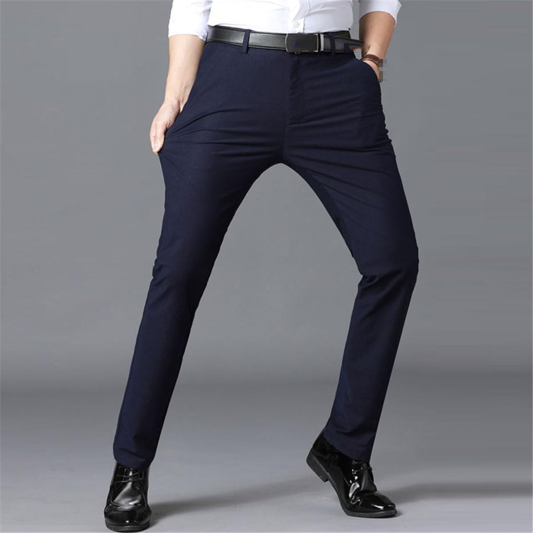 Vogrtcc Pantalones De Traje para Hombre, Pantalones De Traje Informales De Negocios, Pantalones Formales Rectos Elásticos