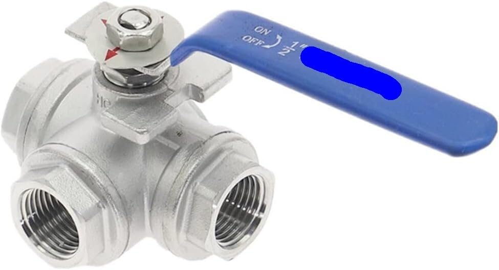 Vanne à boule à trois voies REFIXAMO en acier inoxydable 304 DN40 type T
