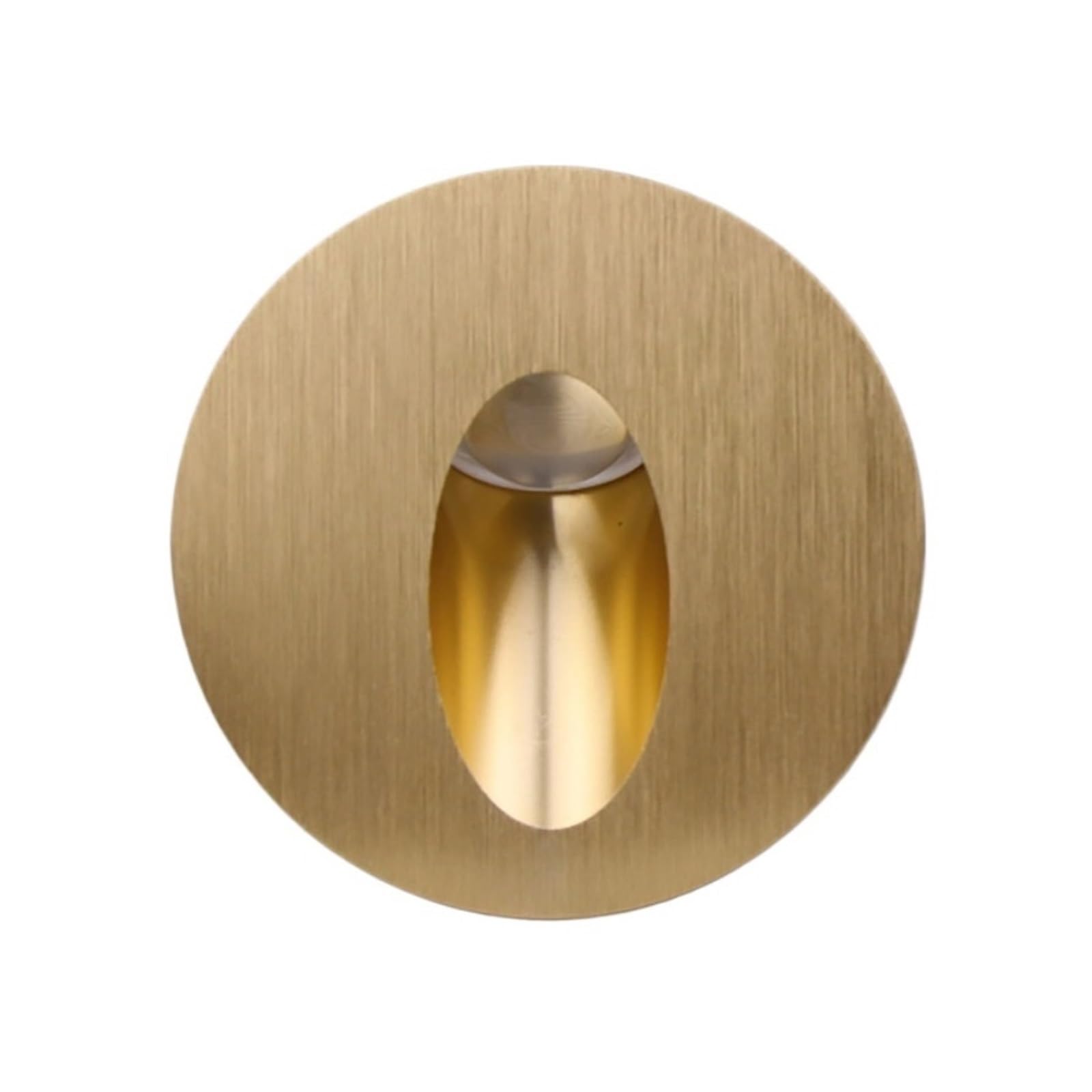 nmbhus Solar Security Lights Wall Sconce Lamps Embedded with Mounting Box Round Nightlight for Stair Step Corridor Balcony Luminaire AC85-265V/DC12V (Color : Cool White, Size : Gold_3W)