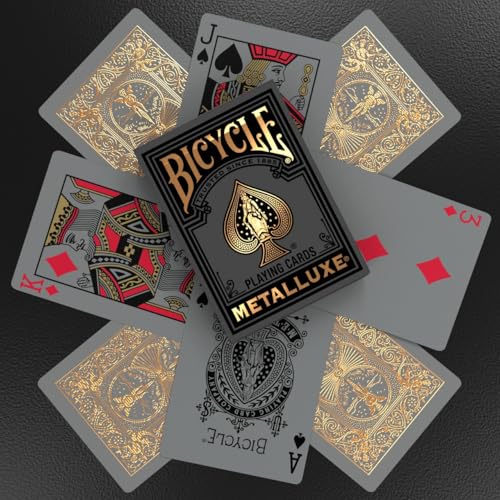 image for Bicycle Black and Gold Metalluxe Playing Cards – Premium Foil Metall