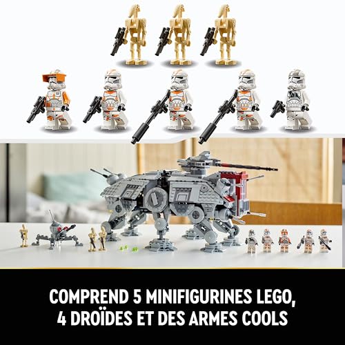 LEGO Star Wars 75337 Le Marcheur at-Te - Jeu de Construction - 3 Minifigurines du 212e Clone Trooper, Droïde Araignée & Figurines Droïdes de Combat - Cadeau pour Garçon dès 9 Ans & Fans