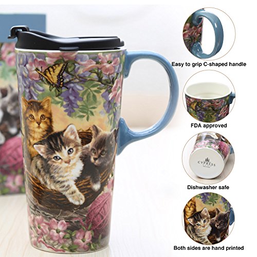 Taza de Cerámica para Viaje CEDAR HOME 17oz con Tapa miniatura 3