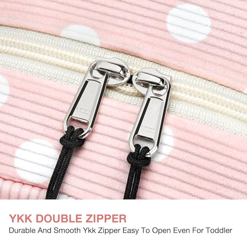 Image of STEAMEDBUN Corduroy Toddler Backpack for Girls 2-4: Kids backpack for Boys Girls - 12 inch Preschool Kindergarten Backpacks - Polka Dot