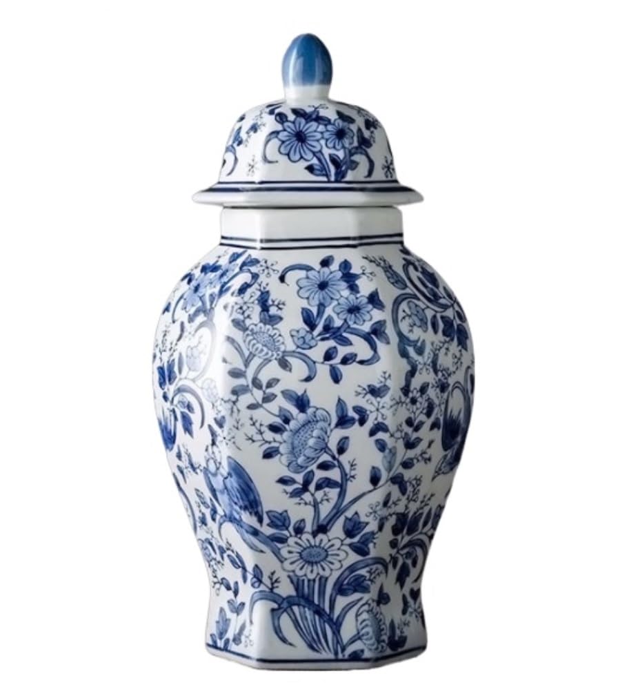 Ginger Jar Decorative Ginger Jars Ancient Chinese Porcelain Ceramic Temple Jar With Sealed Lids Home Kitchen Dining Decorative Storage