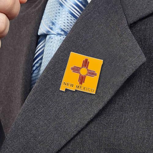 Image of State Shaped Map Lapel Metal Pin Enamel Brooch Keepsake Beautifully Designed for Backpack Hat
