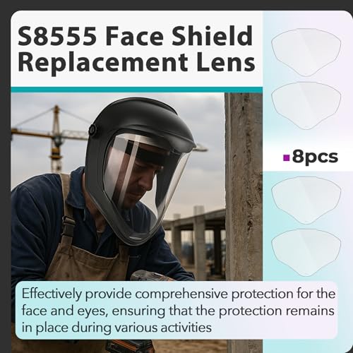 8 Pcs S8555 Face Shield Replacement Lens Compatible with Honeywell by Joworthy - Used condition - Image 2