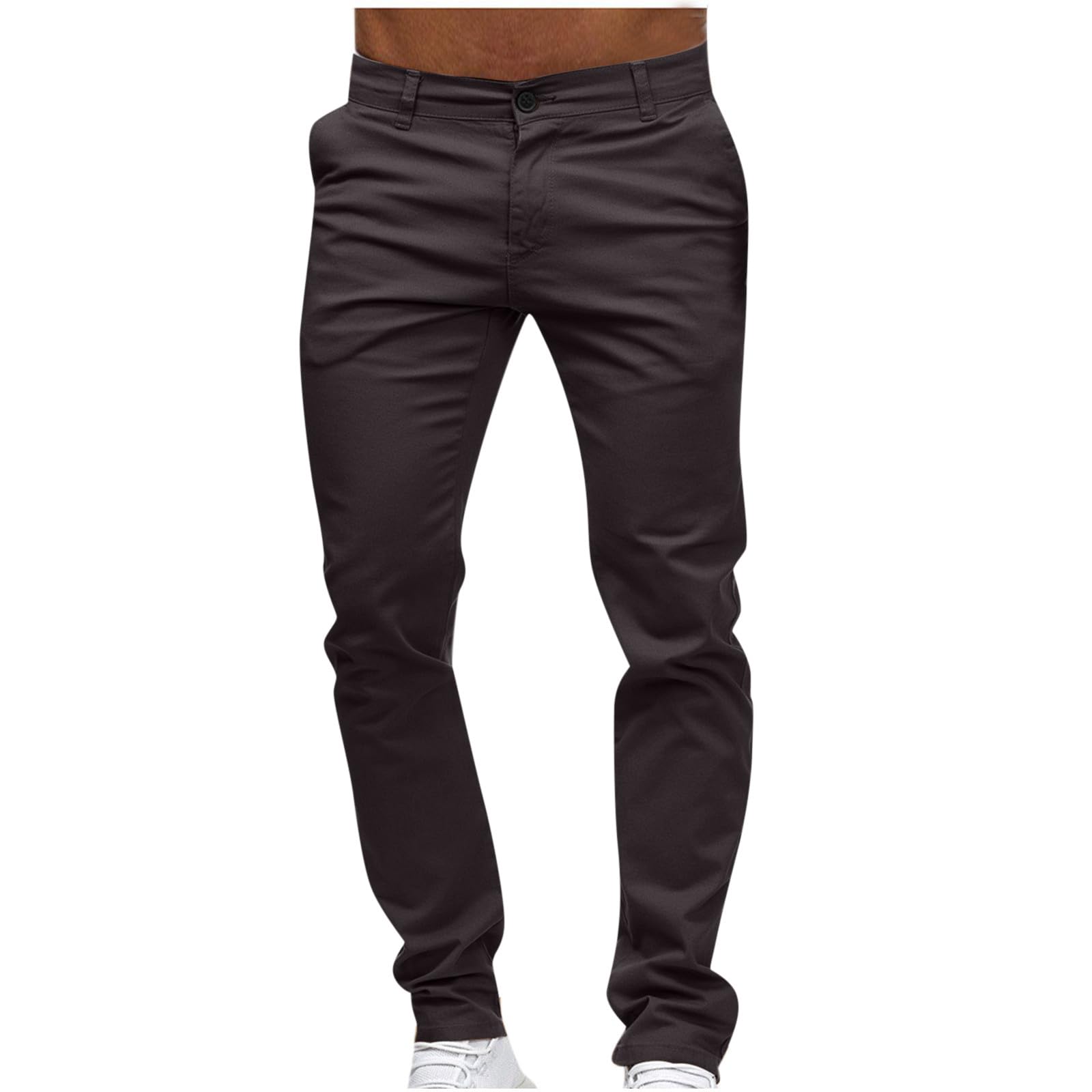 Mens Slim Fit Work Pants Slacks Low Rise Dressy Casual Tapered Trousers Flat Front Plus Size Dress Suit