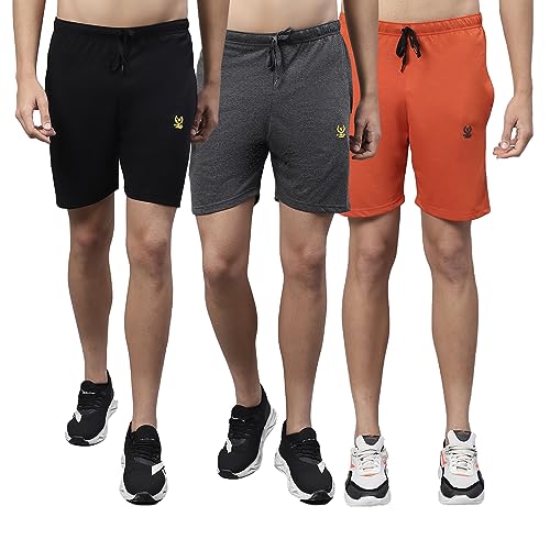 Image of Mack Jonney Regular fit Cotton Shorts for Men (Pack of 3)-D11 BLK ANT RST 03-P