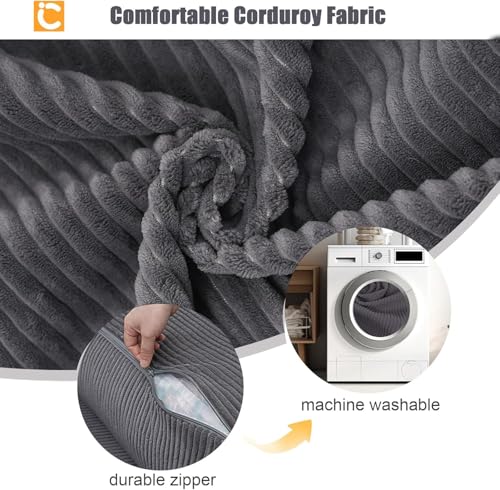 COMAX Futon Sofa Bed, 4-in-1 Floor Foldable Sofa Couch Queen with L-Shaped Armrests, Convertible Folding Chair Bed Sleeper Mattress Fold Out Comfy Lounge for Living Room Bedroom, Grey