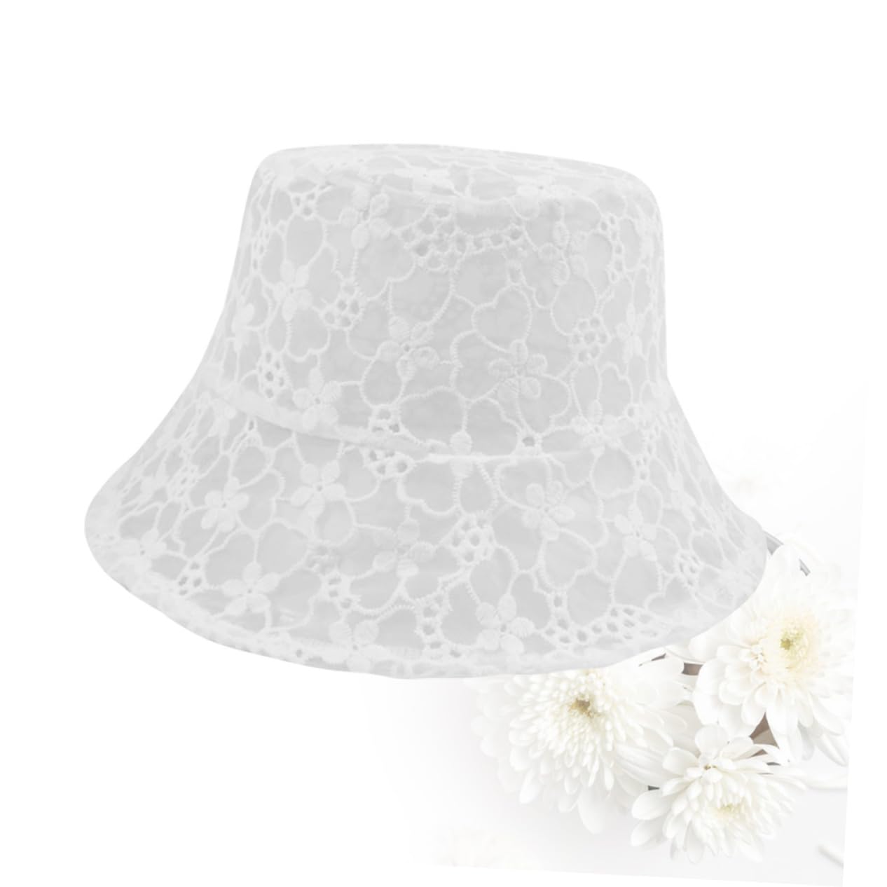 Veemoon Lot De 3 en Dentelle Chapeaux De Plage Chapeau De Soleil pour Adulte Protection Solaire Protection UV Chapeau De Pêcheur Blanc