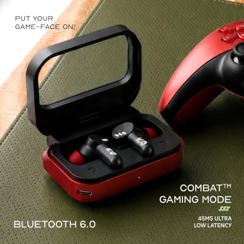 Image of GOBOULT Tenet Pro with ANC TWS Earbuds, 75H Playtime, Amp App Support, 32dB ANC, Quad Mic ENC, Dual Device Pairing, 13mm Driver Ear Buds, Bluetooth 6.0 Wireless Earbuds (Crimson Red)