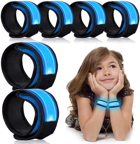 esonstyle 6 PCS LED Glow Bracelets, Night Safety Light Up Bracelets for Kids - Glow in The Dark Party Favors for Halloween, Christmas, Concerts, Festivals, Sports, Camping, Green
