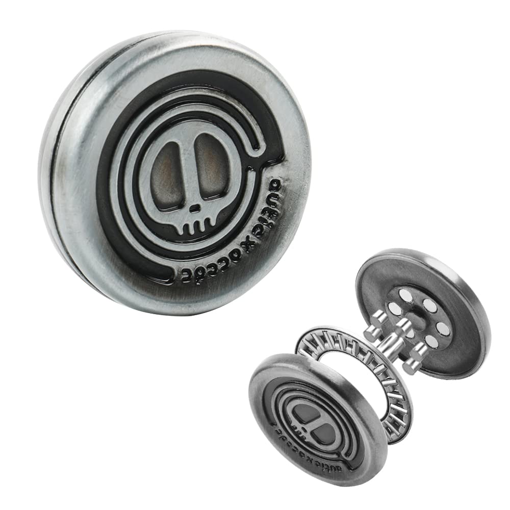 Haptic Coin Fidget Slider - EDC Haptic Slider Magnetic Metal Fidget Toy Fidget Coin, ADHD Autism Sensory Toys Stress Relief Toys Office Desk Toys Fidget Toys for Adults (Silver Demon)