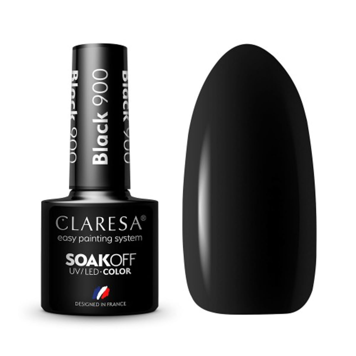 Claresa - 900 black UV nail polish, 5 ml