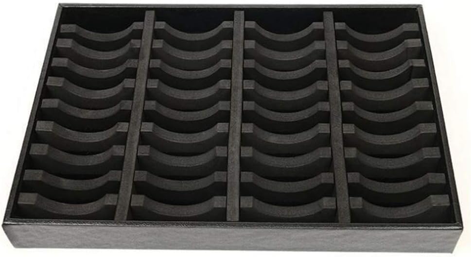 40 Slots Grid Bangle Display Storage Tray Jewelry Organizer Holder Case (Black)